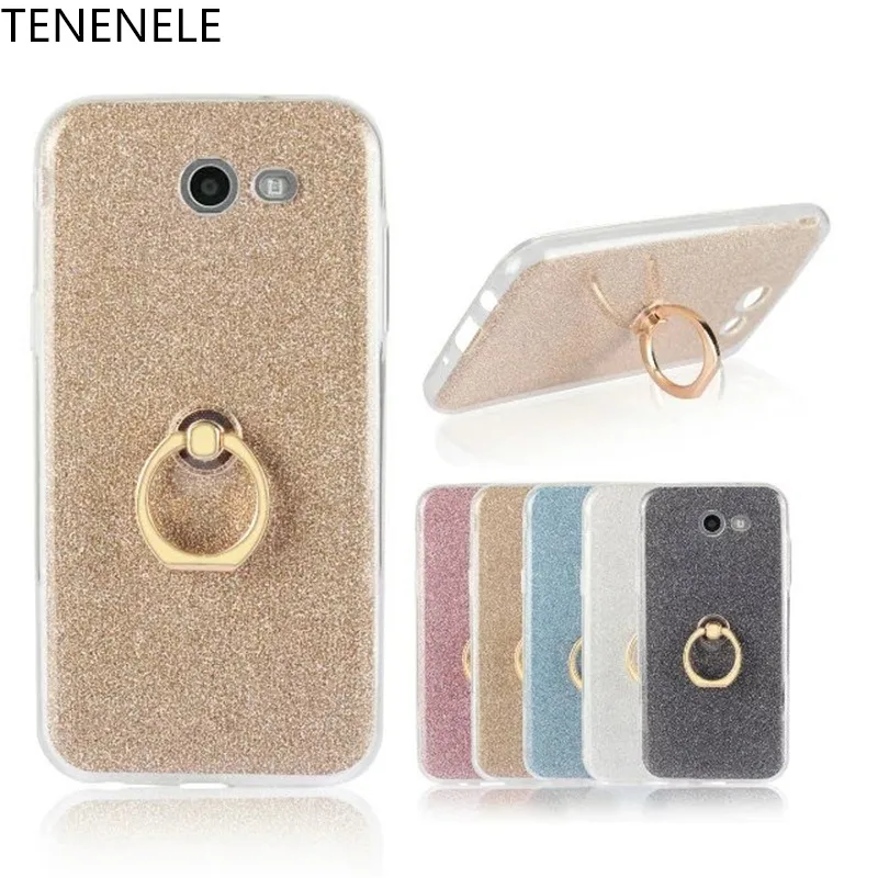 TENENELE Silicone Case For Samsung Galaxy J7 Prime 2016 Colorful Bling Pink Diamond Stand Coque Fundas