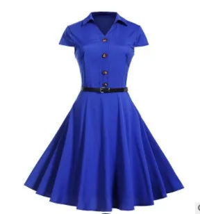 

Women Short Sleeve Party Office Dresses Ladies Sexy Mid -Length A-Line Dress Female 2019 Summer Dress Midi Vestidos