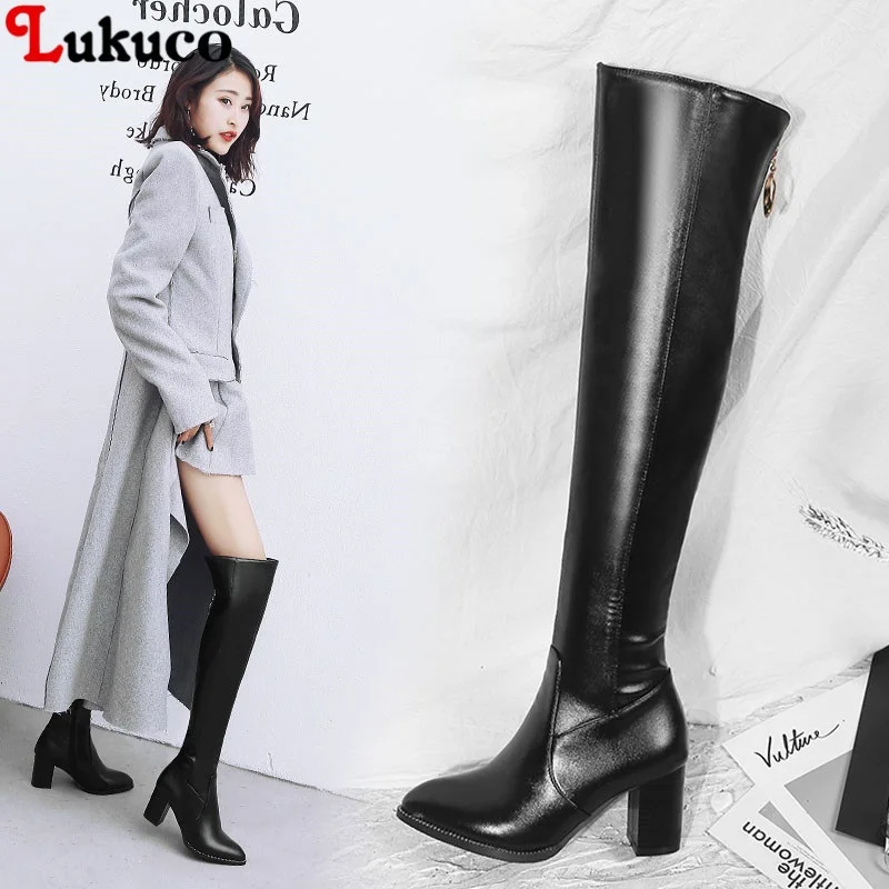 

2019 Large Size 34-48 Motorcyce Boots Over The Knee Botas Women Square Heel Pumps Sexy Fashion Shoes Free Shipping riding boot
