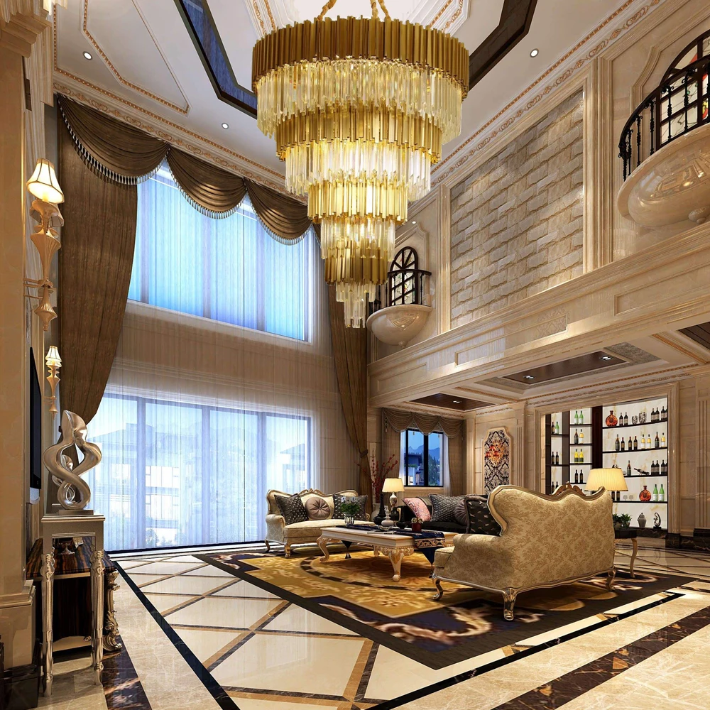 Luxury modern gold chandelier light lighting for living room large