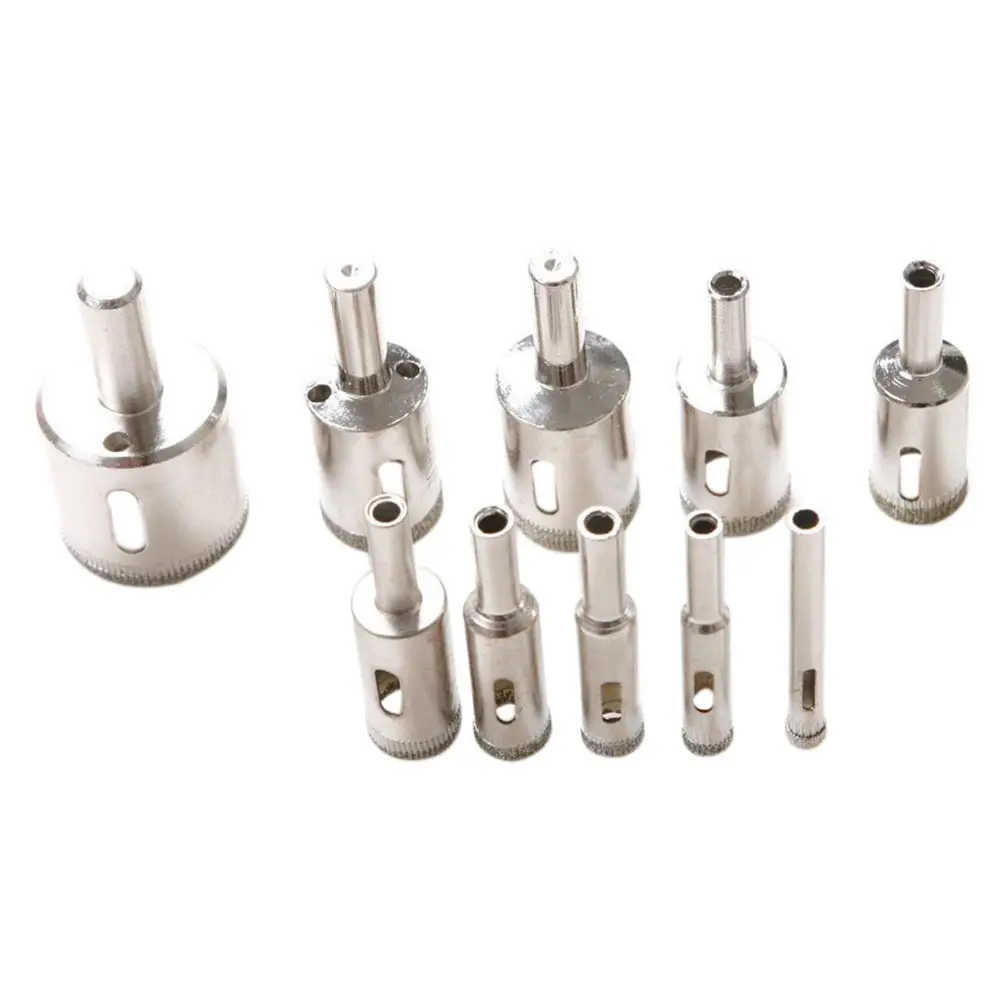 JFBL Hot 10 Pcs Dia Diamond Coated Drill Bit Marble Tile Glass Drillin