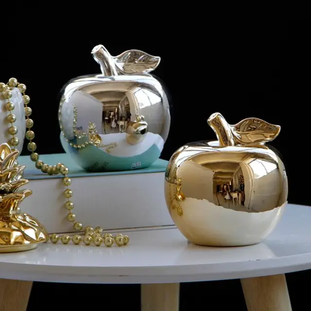 Ceramic Apple crafts Creative fashion Ceramic Plated Silver and Gold