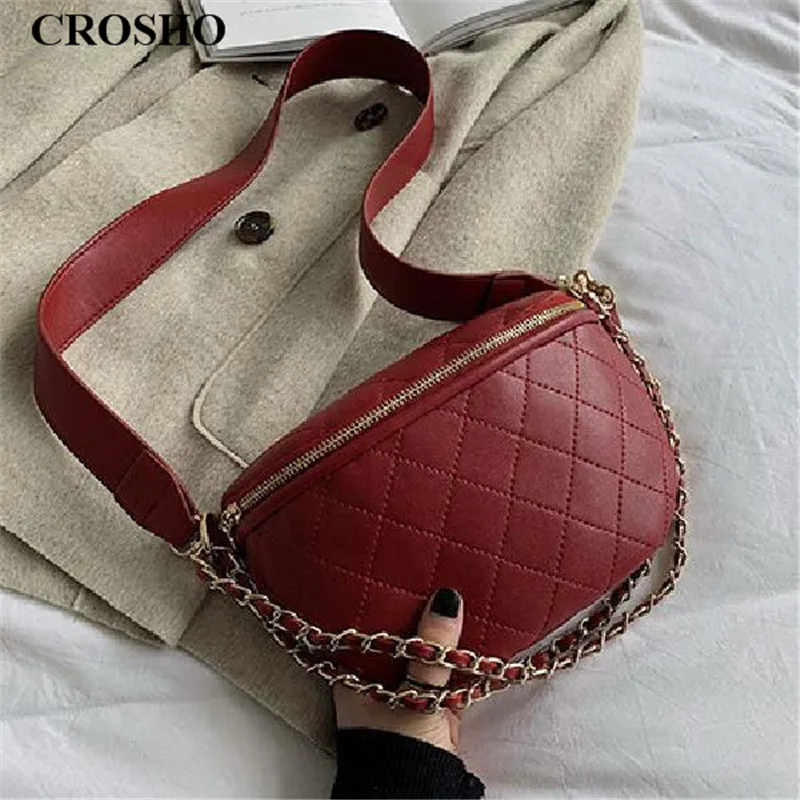 

CROSHO Simple Single Shoulder Bag Diamond Chain Fashionable Casual Crossbody Bags
