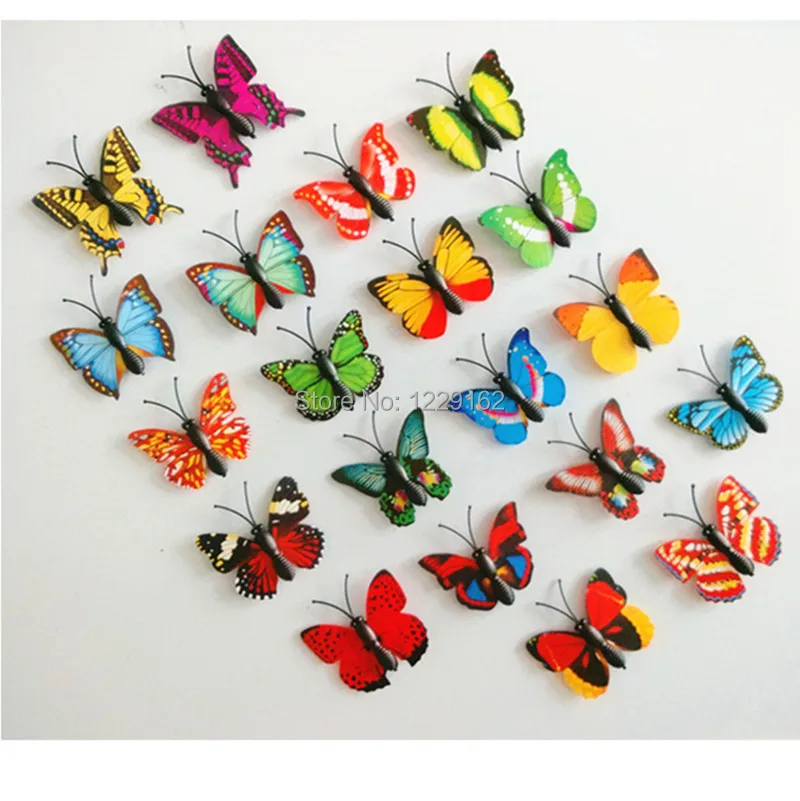 

Free Shipping 36pcs 3D Wall Stickers Butterfly Fridge Magnet Wedding/home Decoration Refrigerator message sticker