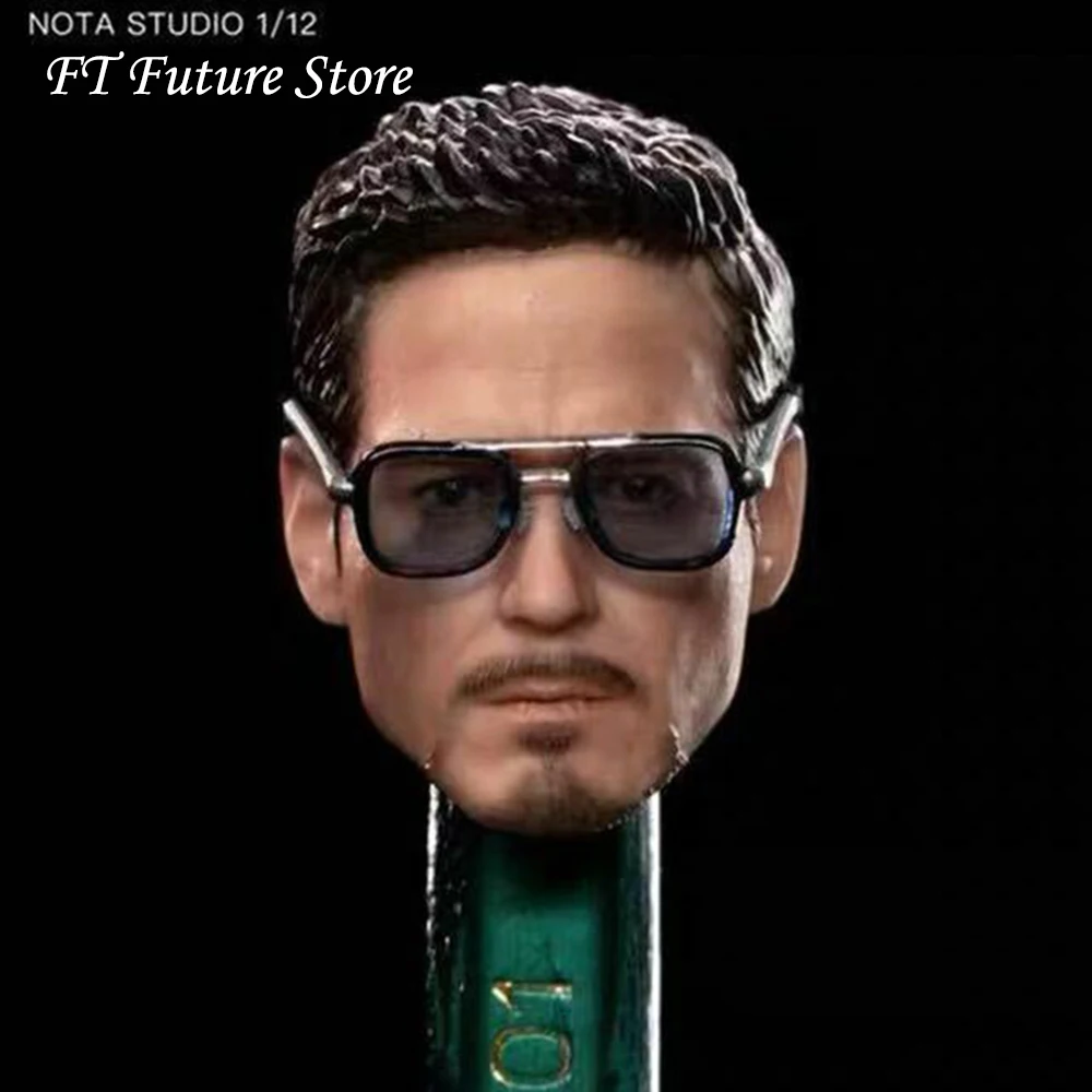

New In Stock 1/12 Male Figure Accessory Iron Man Tony Head Sculpt Carved Model For 6" 1/12 inches Man Action Figure Body