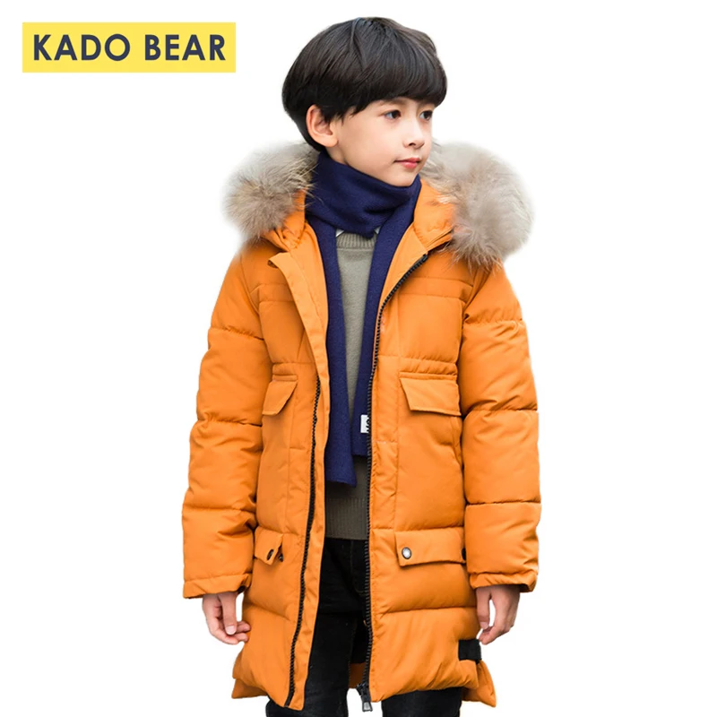 

Boys Girls Down Coats Girl Winter Thick Hooded Fur Collar Kids Clothes Long Sleeve Warm Jackets 2018 Fashion Snowsuit Outerwear