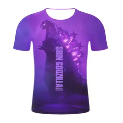 Модная футболка Godzilla King of the Monsters movie patterns футболка унисекс с 3d принтом Летние повседневные футболки Harajuku Прямая доставка