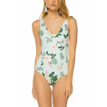 Women Summer One Piece Bikini Boho Floral Vertical Stripes Printed Monokini Sweet Candy Color Swimsuit Scalloped Trim Slimming B Women Summer One Piece Bikini Boho Floral Vertical Stripes Printed Monokini Sweet Candy Color Swimsuit Scalloped Trim Slimming B