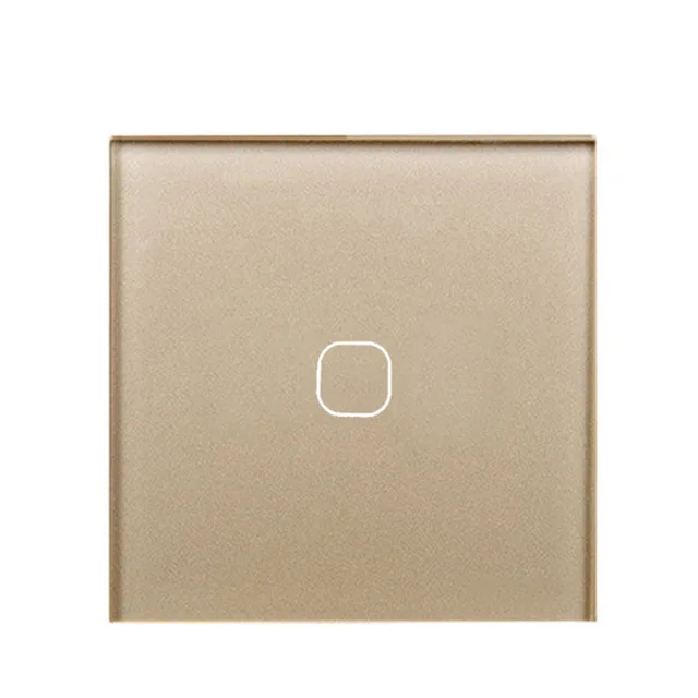 Minitiger Европейский стандарт Роскошный белый хрустальный стеклянный настенный светильник сенсорный выключатель, 1 банда 1 способ сенсорный переключатель - Цвет: 1 gang square gold