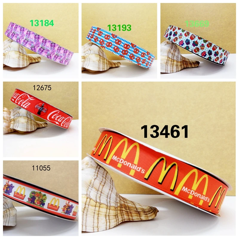 

Free shipping 50 yard per size cartoon ribbon printed grosgrain ribbon 5886