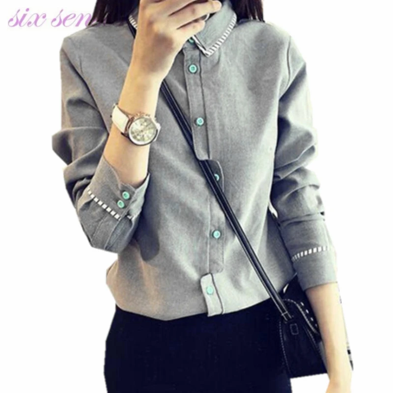 

women shirts blouses tops Cotton shirt Loose Casual Fashion Slim Korean version free shipping,L5051