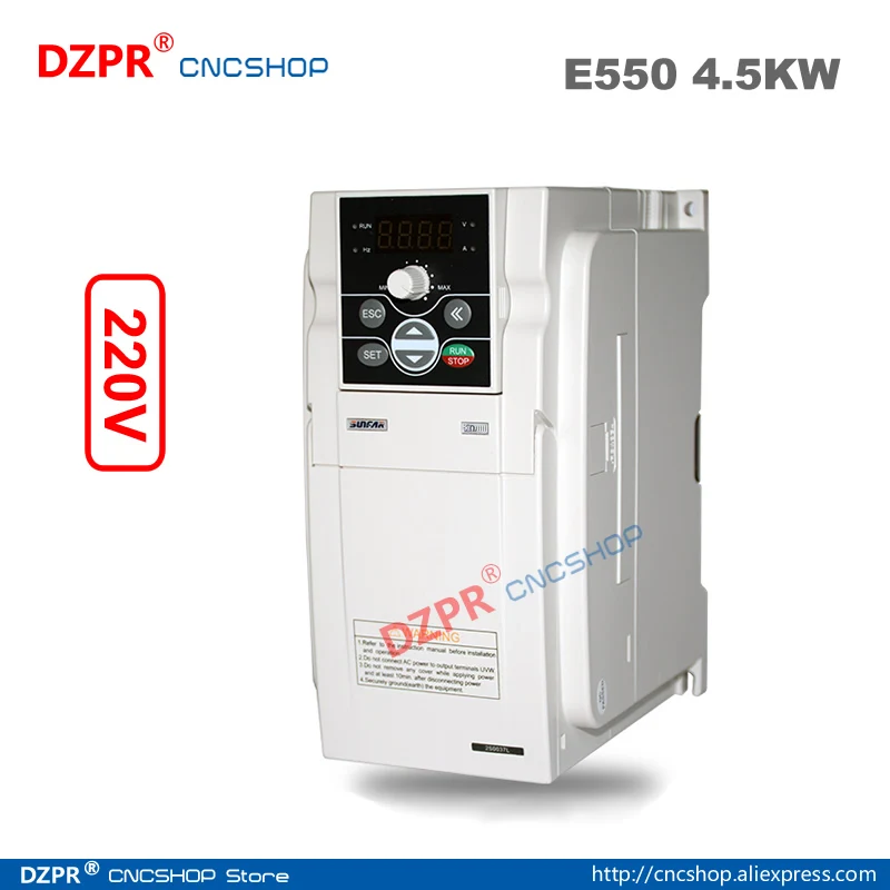 

220V 4.5KW E550-2S0045LSIMPHOENIX VFD SUNFAR VFD 4500W E550 Series CNC Router Frequency Inverter for spindle
