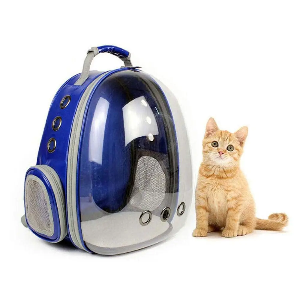 Портативный кошка/собака/щенок рюкзак Carrier Bubble, новое пространство капсула Дизайн 360 градусов экскурсии кролик Сумочка Путешествия - Цвет: Blue