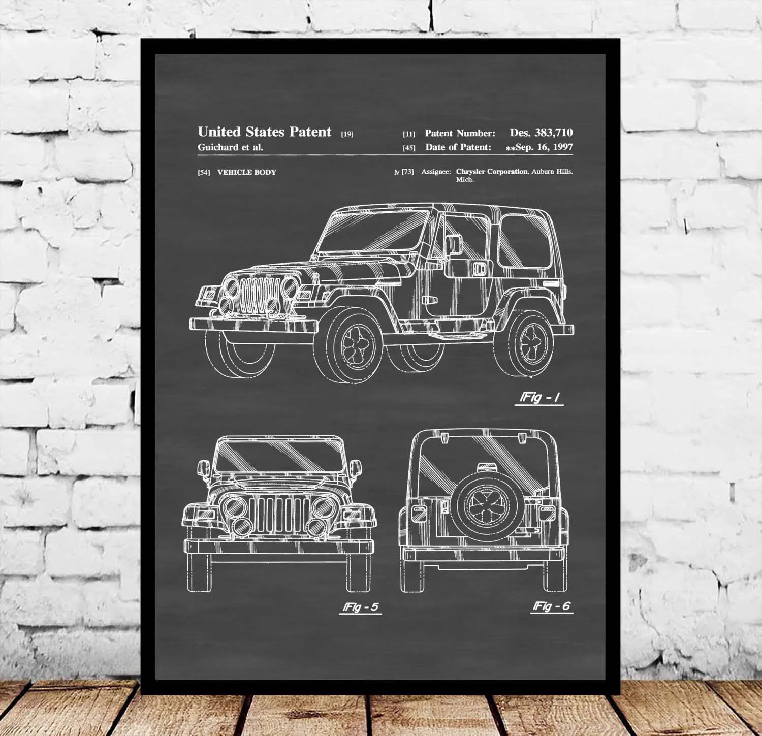 

Jeep Wrangler Patent Blueprint Poster