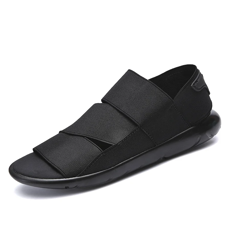 Новое поступление; летние мужские сандалии; Высококачественная Нескользящая дышащая мужская повседневная обувь в римском стиле; модные пляжные сандалии; 7 цветов - Цвет: Black