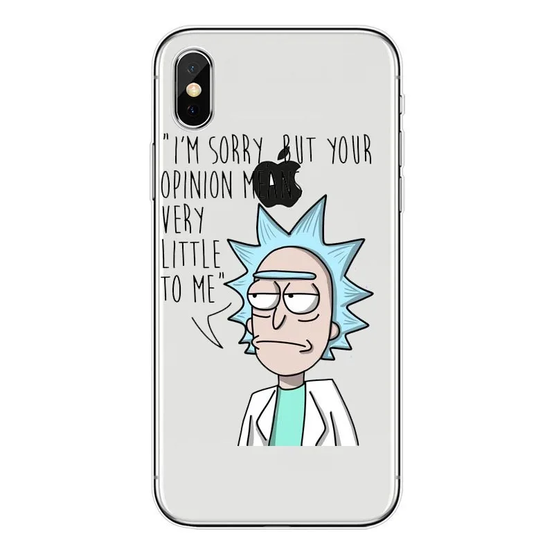 Забавный чехол для телефона Rick and Morty iphone XS MAX XR 8 8Plus 7 7Plus 6 6S 6Plus 5s SE мягкие