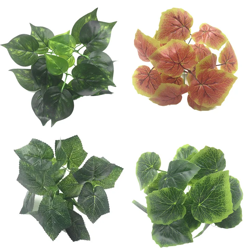 

Artificial Plastic leaf plant Green red grape heart evergreen plastic flowers for home table decoration