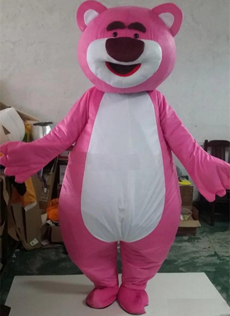 Discount factory sale Lovely pink LOTSO Bear mascot costume bear cartoon costume Fancy Dress Adult Size EPE Suit costume