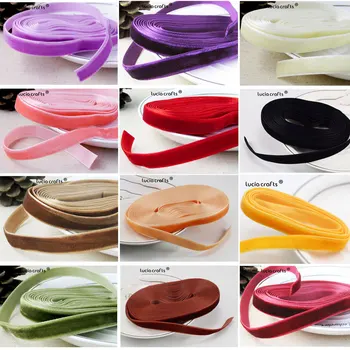 

Lucia crafts 3/8" 10mm width multi colors options velvet ribbon diy garment clothing accessories (5yards/lot) T0804