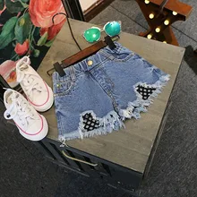 Новинка года; Весенний сеточный джинсовый комбинезон для девочек; модные джинсы;