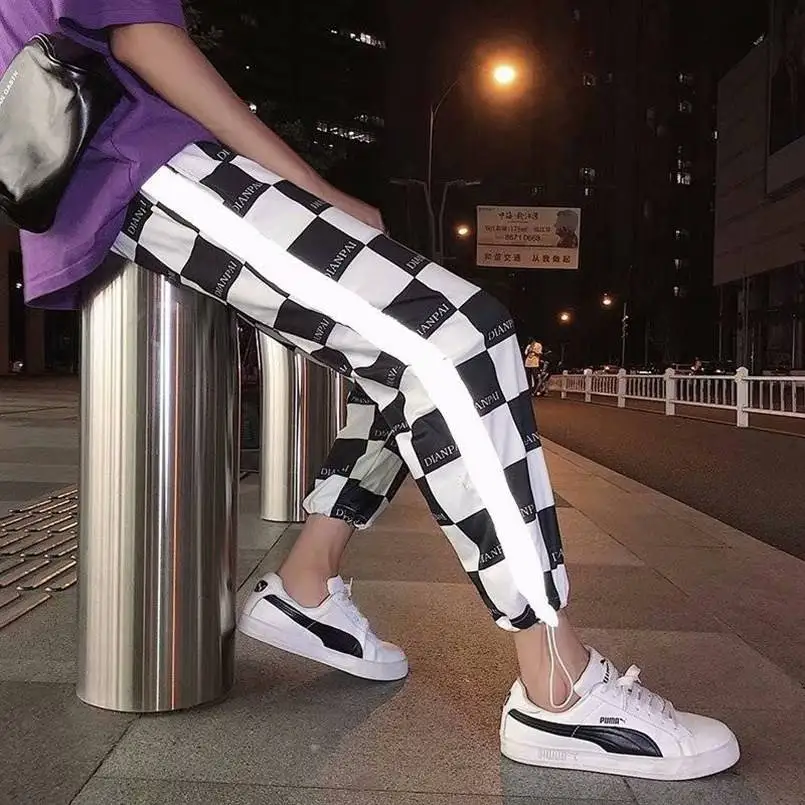 

Thin Reflective Streetwear Pants Men Jogger Ankle-Length Harem Pants Men Clothes 2019 Summer Joggers Trousers Men Pants Casual
