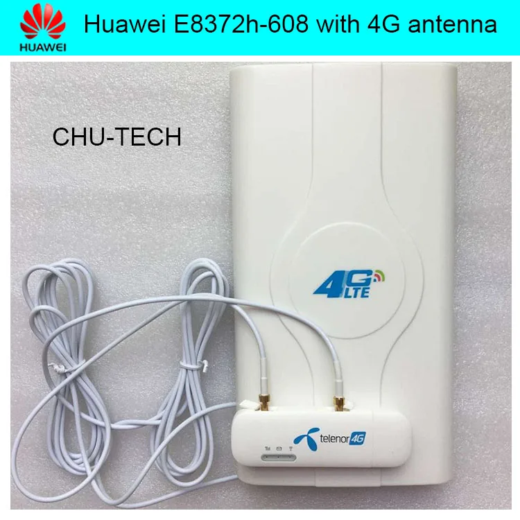 

Unlock Huawei E8372 E8372H-608 4G wifi stick with LTE high gain antenna double TS9 connector