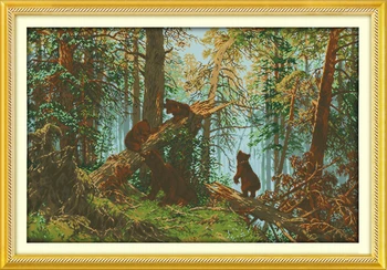 

The pine forest morning Counted Cross Stitch 11CT Printed 14CT Set DIY Chinese Cotton Cross-stitch Kit Embroidery Needlework