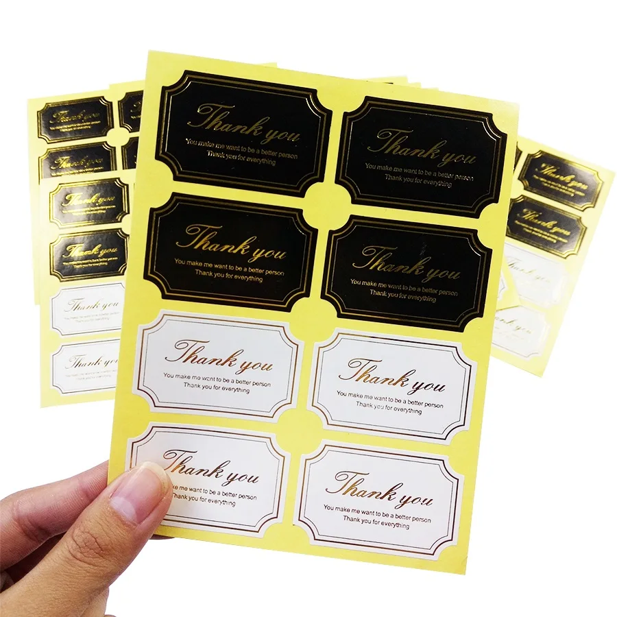 

80 Pcs/lot Black&White Seal Sticker Labels Thank You Paper Stickers Golden Thank You Scrapbooking Sticker Seals Labels For Gift