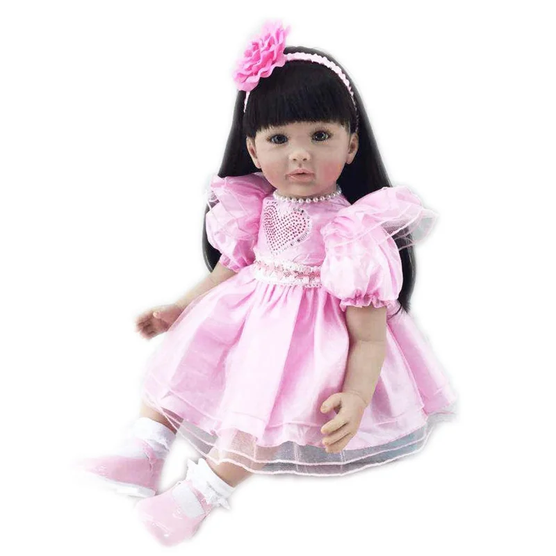 

22" Soft Touch-Activated Lifelike Baby Girl Doll Toys Princess Baby Doll Realistic Newborn Baby Doll in Princess Dress