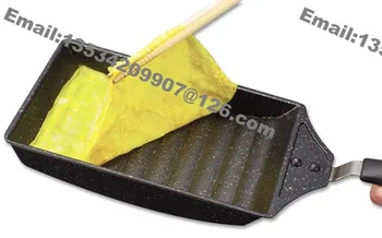 

Free Shipping Stovetop Non-stick Egg Cook Omelet Roll Egg Pan Tamago Folded Egg Frying Pan + Wooden Spatula