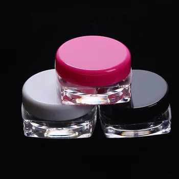 

1Pcs transparent Small Square Bottle 3g Cosmetic Empty Jar Pot Eyeshadow Lip Balm Face Cream Sample Container