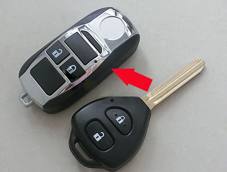 Comprar 2 botones modificados plegable remoto clave Shell caso del para Toyota Camry Corolla RAV4 Reiz Fob clave