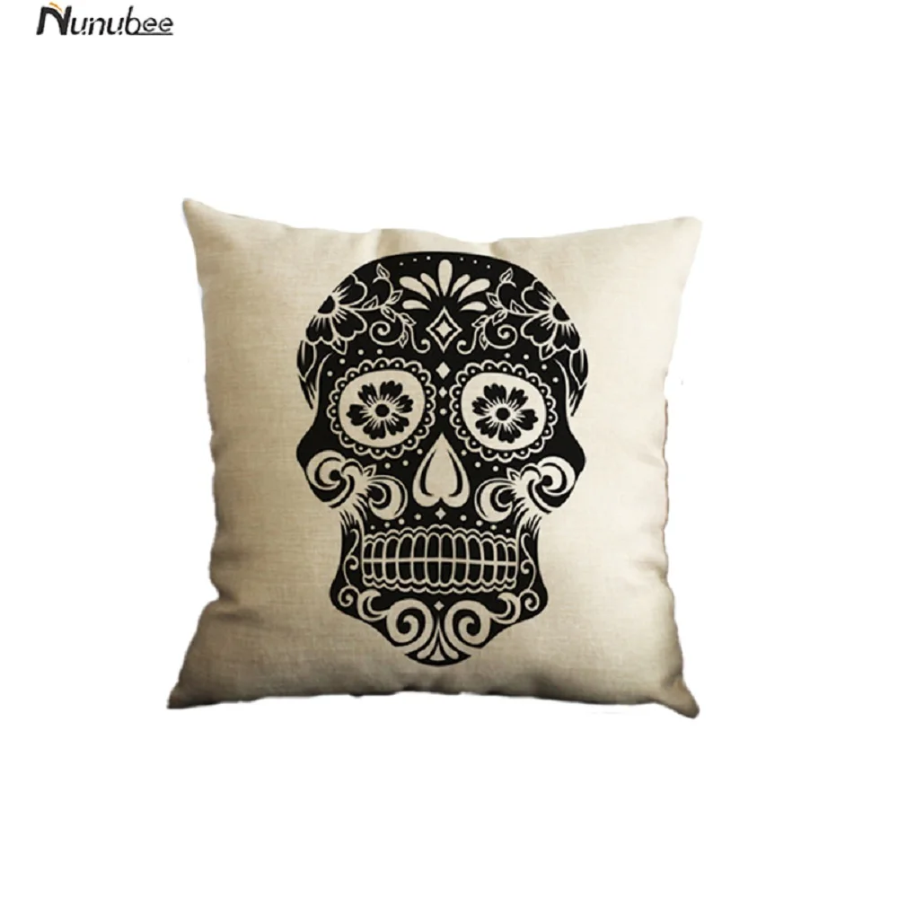 Nunubee شخصية الجمجمة نمط الحديثة القطن و الكتان الأزياء عالية الجودة متعددة الوظائف مكتب المنزل أريكة المخدة Nunubee شخصية الجمجمة نمط الحديثة القطن و الكتان الأزياء عالية الجودة متعددة الوظائف مكتب المنزل أريكة المخدة