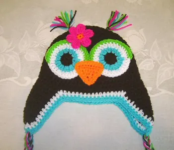 

free shipping, cartoon baby owl Hat caps, 100% cotton Fashion Cute Baby Boy/Girl/Toddler Owl Crochet Hat Beanie Cap Ear Warm New