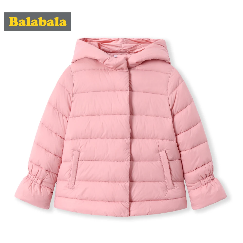 Cena Balabala 2018 kurtki parka dla dziewczynek chłopców płaszcze bawełniane drukowane zimowe ciepłe dziewczyny dół kurtki dzieci odzież bawełniana z kapturem
