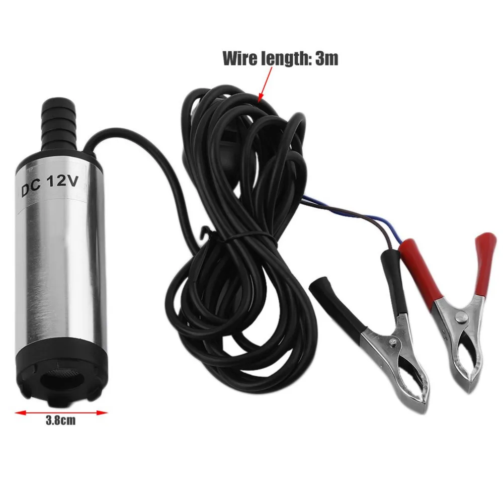 

12V Mini Electric Oil Pump Portable Fuel Water Pump with Stainless Steel Filter Net + Stainless Steel Shell Halfway Switch