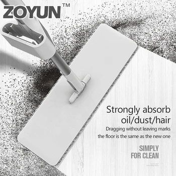 

ZOYUN 360 Cleaning Easy Rotating Mop For Washing Wood Ceramic Tiles Floor Magic Microfiber Cloth Flat Smart Handle Dust Mop Pads