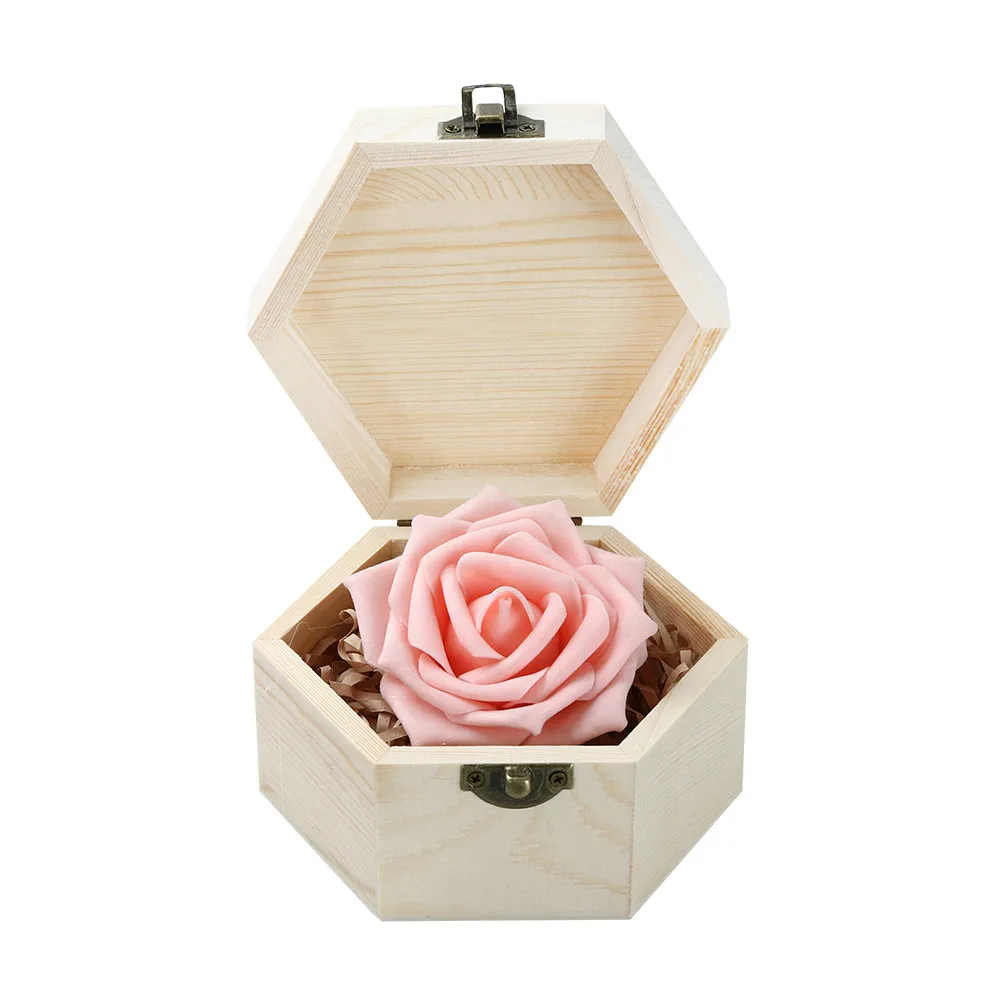 

Portable Hexagonal Shaped Wooden Storage Box Jewelry Box Wedding Gift Box Beauty Container Sorting Organizer New Style #R5
