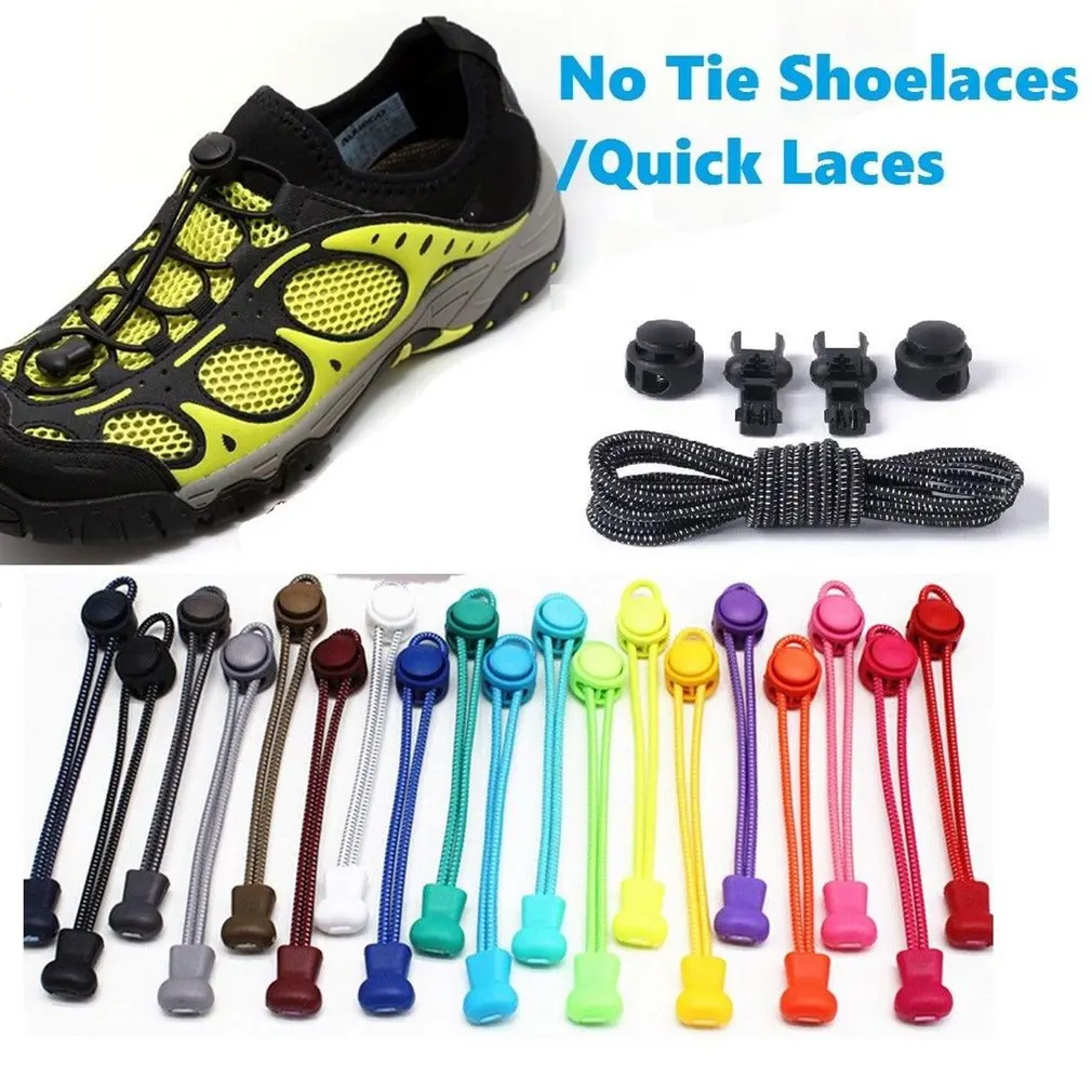 

1pcs Candy Color No Tie Shoelaces Elastic With Locked Buckle Kids Adults Unisex Safety Tighten Runner Trainer Running Shoe Laces