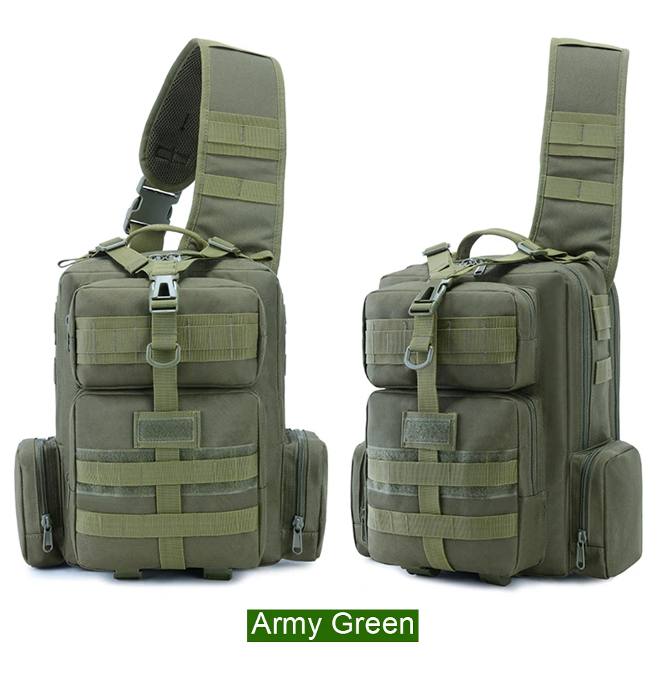 Outdoor Sports Tactical Bag Military Bags Assault Camouflage Bagpack Waterproof Shoulder Bag Pack Molle Messenger Chest Daypack (13)