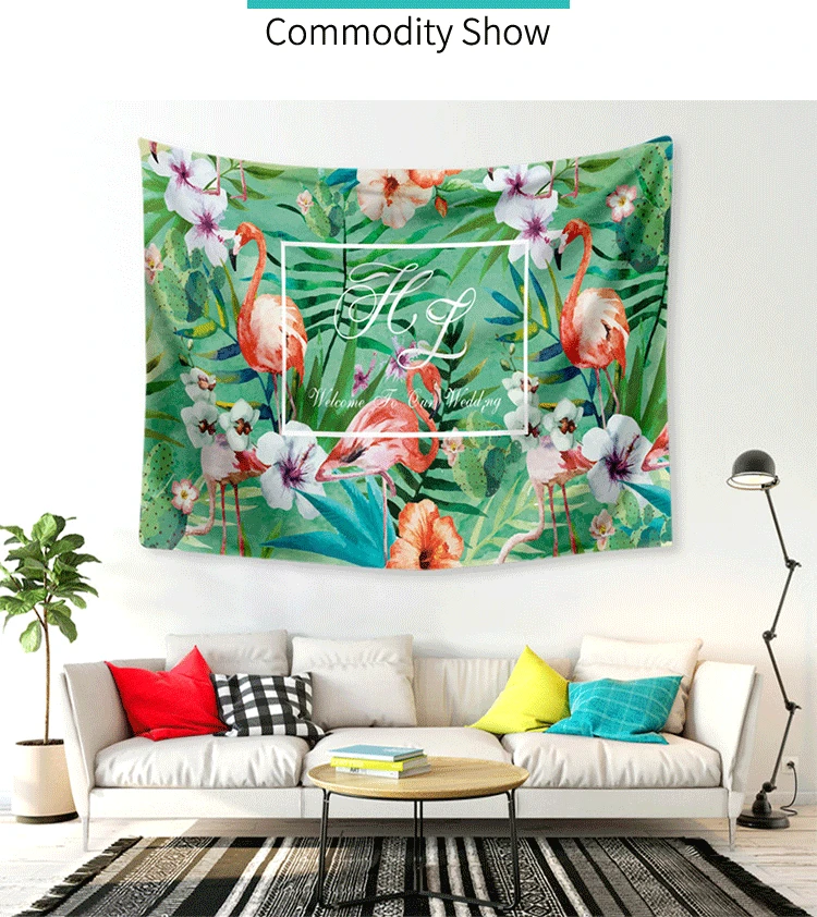 Flamingo Tapestry Wall Hanging Hippie Macrame Swimming Mat Home Decor Beach Towel Decor Livingroom 130CM*150CM/150CM*200CM