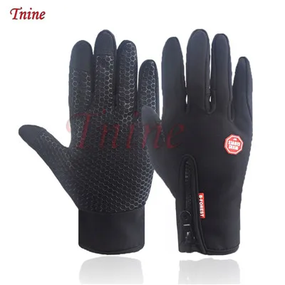 Winter Ski Gloves for Women and Men Termal Eldiven Warm Professional Touch Screen Skiing Waterproof Cycling Motorcycle Gloves - Цвет: black gloves