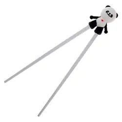 1 Пара Силиконовые Мультфильм Panda Chopstick Помощник Дети Детское Обучение Обучение Палочки Для Еды Начинающих Легко Использовать palillos чинос