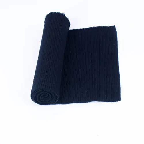 2 шт., Плотная хлопковая трикотажная ткань в рубчик для шитья, пояс, прорезные манжеты, повязка на шею, куртки, сплошной цвет, 85*15 см - Цвет: Black