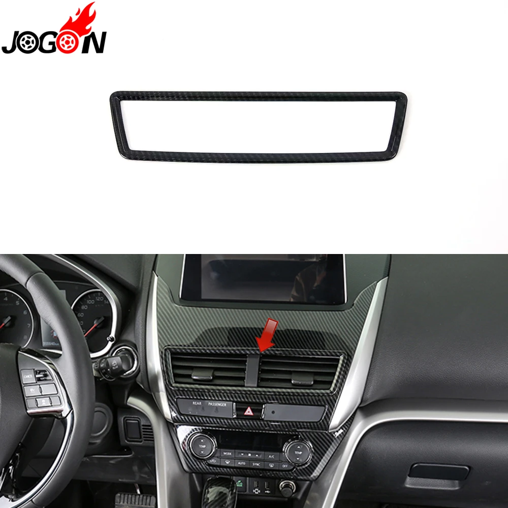

Carbon Fiber Look For Mitsubishi Eclipse Cross 2018 2019 Car Styling Interior Console Center Air Condition AC Vent Cover Trim