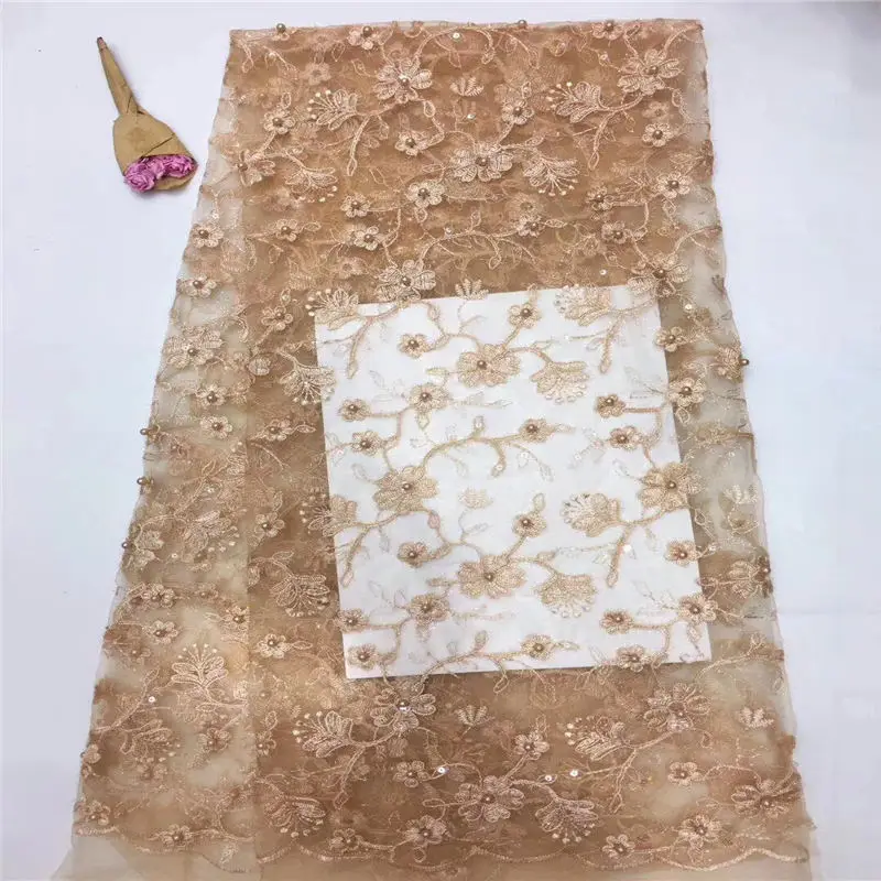 Onion Nigerian French Lace Fabric African Tulle With Beaded High Quality Wedding For Dress J1316 | Дом и сад