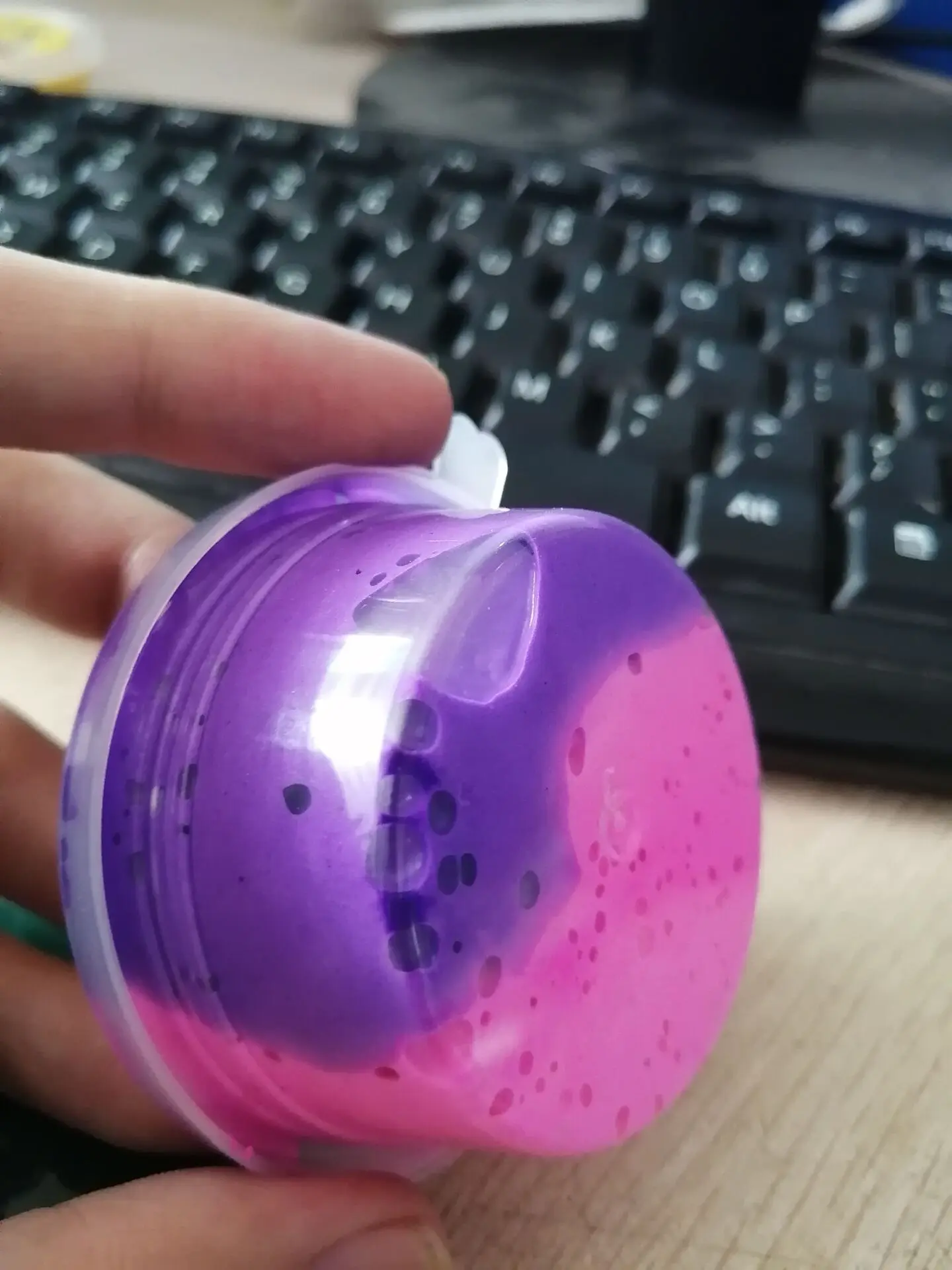 1pc dual color ultra light clay pink and purple