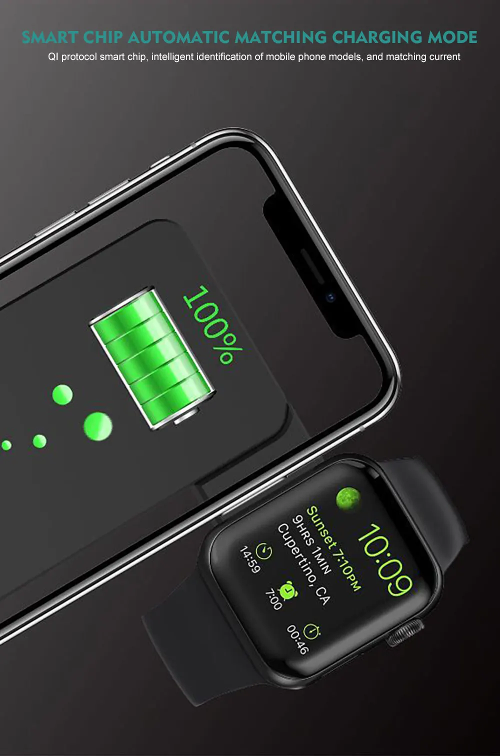 Protefeuille двойное Беспроводное зарядное устройство Qi 15 Вт держатель для Iphone Xs Max 8 Plus Xr X Apple Watch 4 3 2 станция dex Chargeur индукция