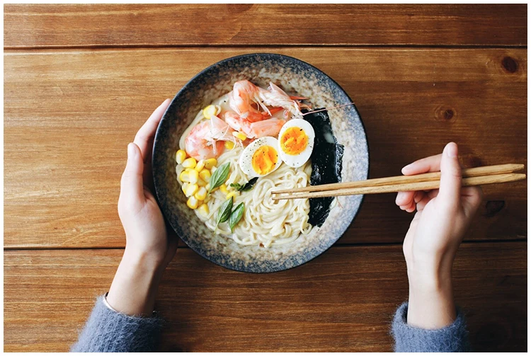 Японский стиль ретро глазурованная керамическая лапша ramen миска для супа Салатница для домашнего семейного творчества