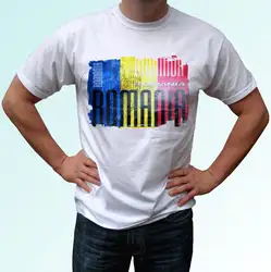 Флаг Румынии дизайн белая футболка Топ Современная Футболка-Мужская футболка